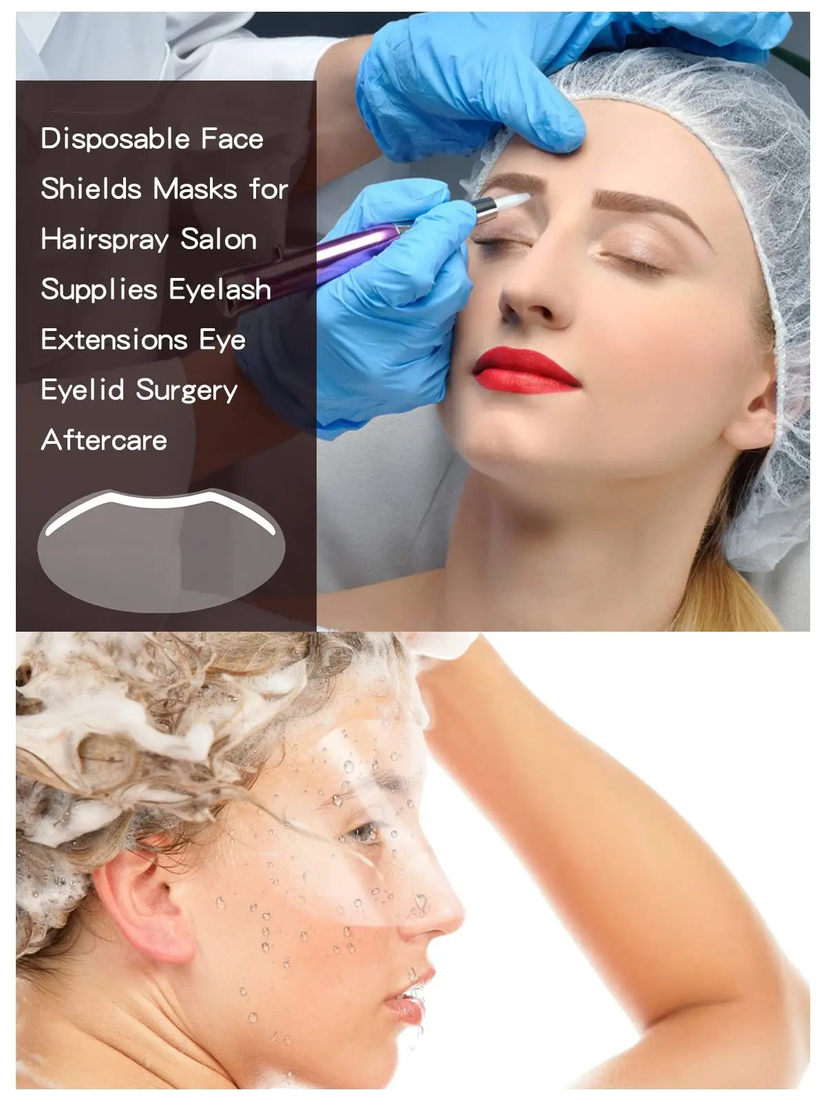 Barbershop 100 PCS Makeup Shower Face Shields Visors Disposable Masks for Hairspray Salon Supplies Hairdressing Tools Best Sellers In Beauty & Health