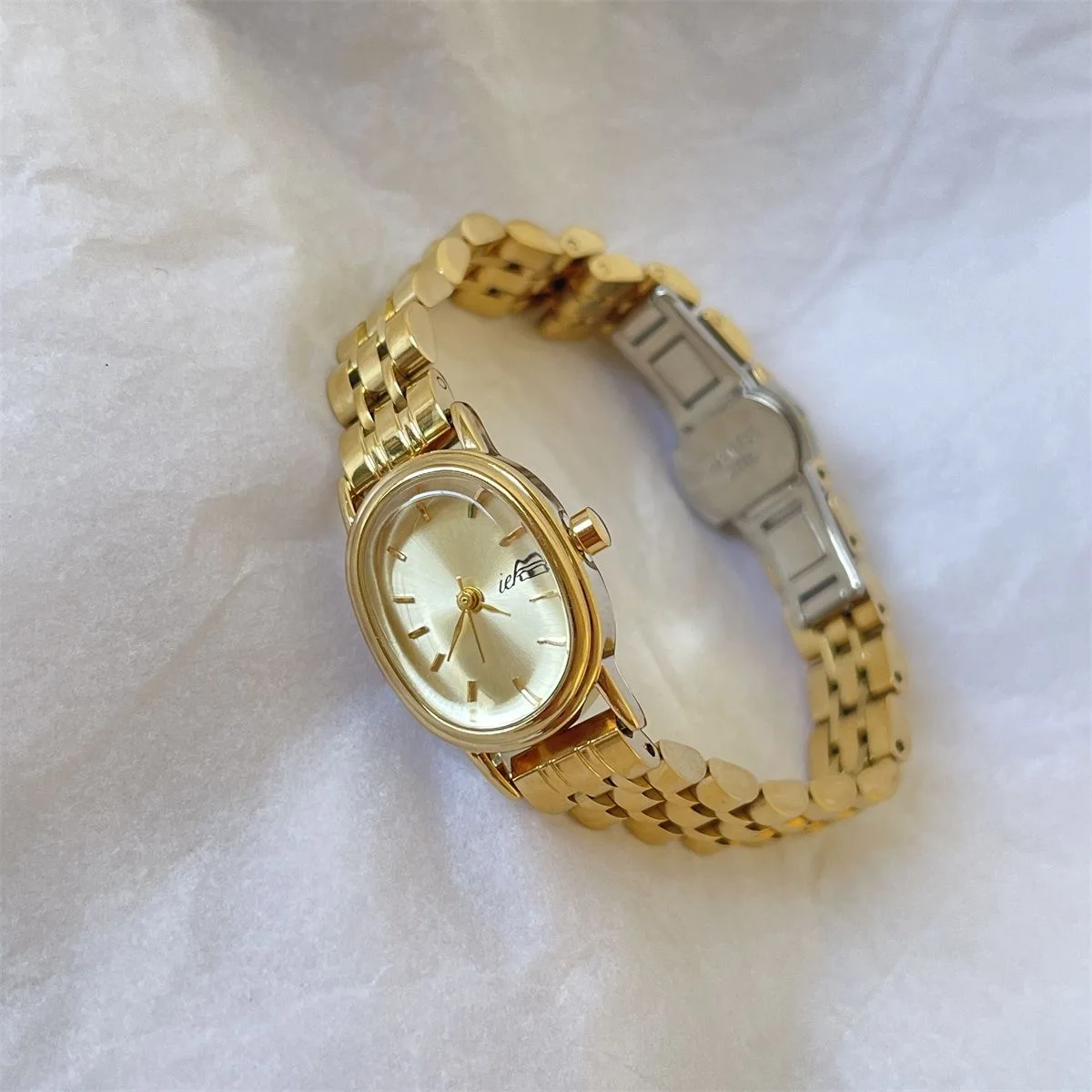Frauen Quarzuhr Luxus römische Ziffern Zifferblatt Uhr Vintage ovale Edelstahl Orologio Reloj Damen Gold Armbanduhr