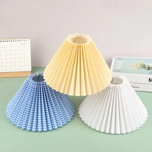 Pleated Lampshade Light Cover Japanese Style Fabric Table Lamp Ceiling Decor Candy Color Lamp Covers Shades Lighting Accessories