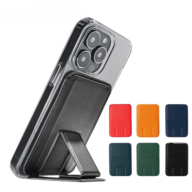 Per Magsafe Portafoglio Per Telefono Porta Carte Di Credito Per Iphone 15 14 Pro Back Of Phone Case Supporto Pieghevole Per Cavalletto Per Samsung S24