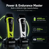 Tondeuse à cheveux professionnelle ROSYOUS 888C, 8000 tr/min, lame DLC, chargeur externe, moteur sans balais à rotor externe, tondeuse à cheveux pour hommes 5