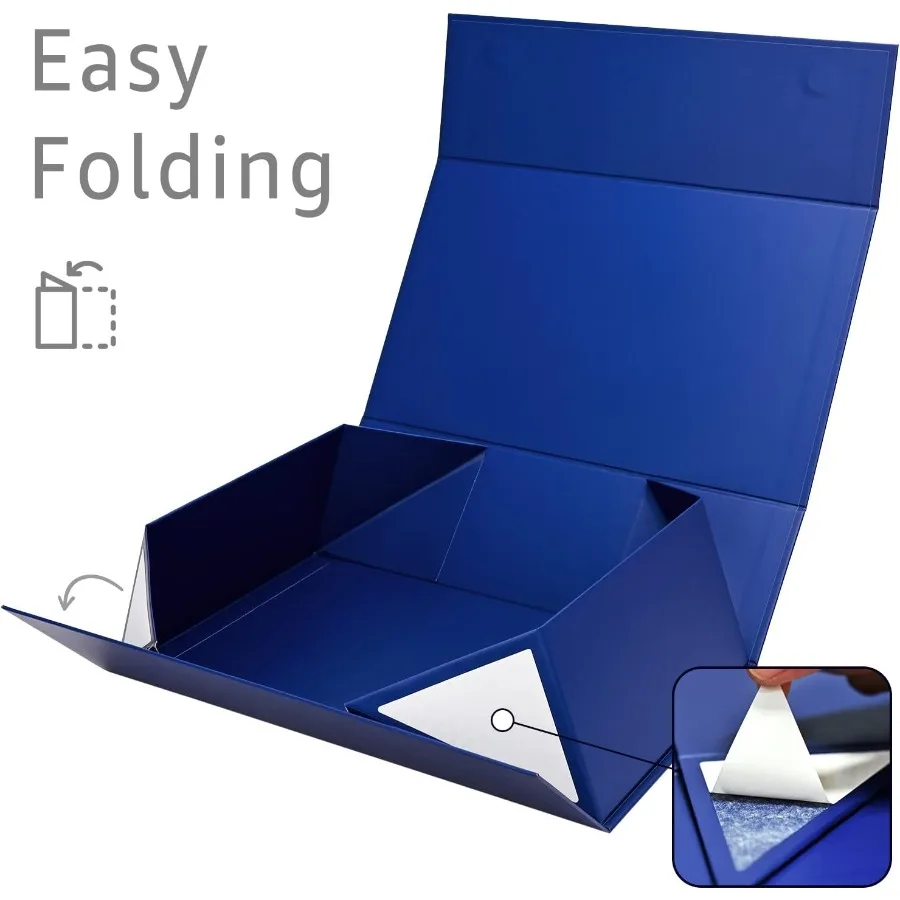 Large Gift Boxes 5 Pack 13.85 x 8.35 x 4.45 Inch for Birthday Parties Weddings and Holiday Presents with Matching Ribbon Greeti