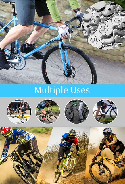 Catena Per Bici 9 Velocità - 116 Maglie In Acciaio Al Carbonio, Argento, Per MTB E Bici Da Strada - Foto 8