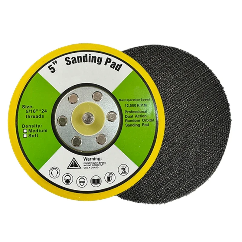 5pcs 5-Inch Air Grinding Base Plate with Assorted Sanding Discs and Polishing Pads-Perfect for DIY Projects