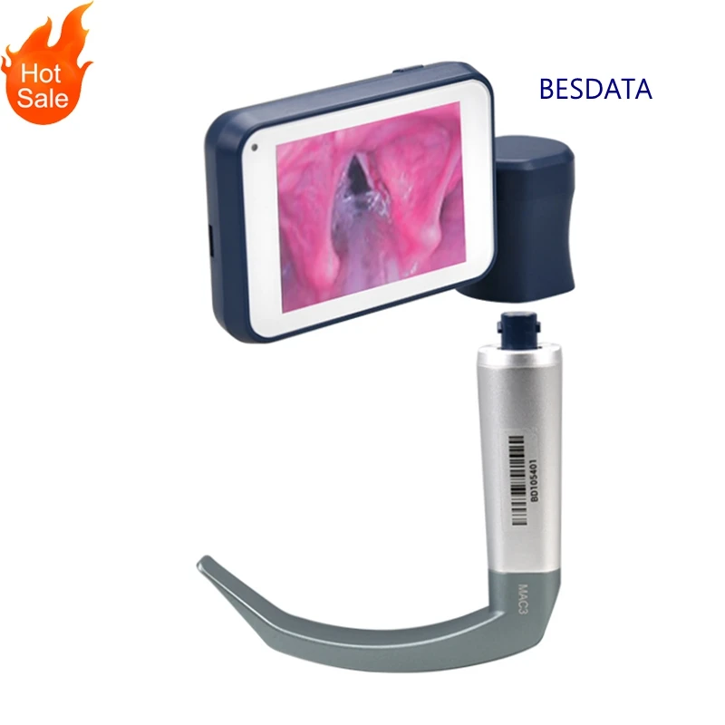 

BESDATA Reusable Rigid Intubation smart digital Video Laryngoscopy Replacement Video Laryngoscope with Cam-era