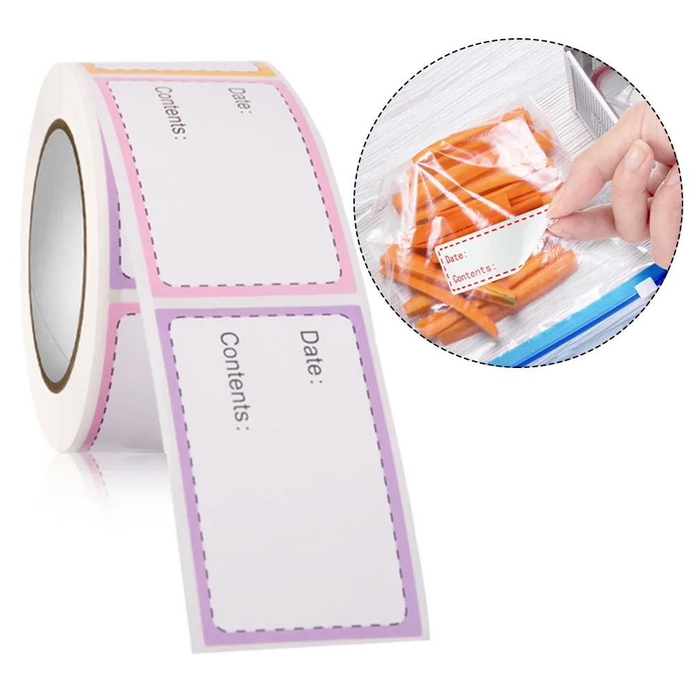 

250pcs Self-Adhesive Removable Freezer Refrigerator Food Storage Paper Sticker Labels White Date Stickers For Home Storage Tags