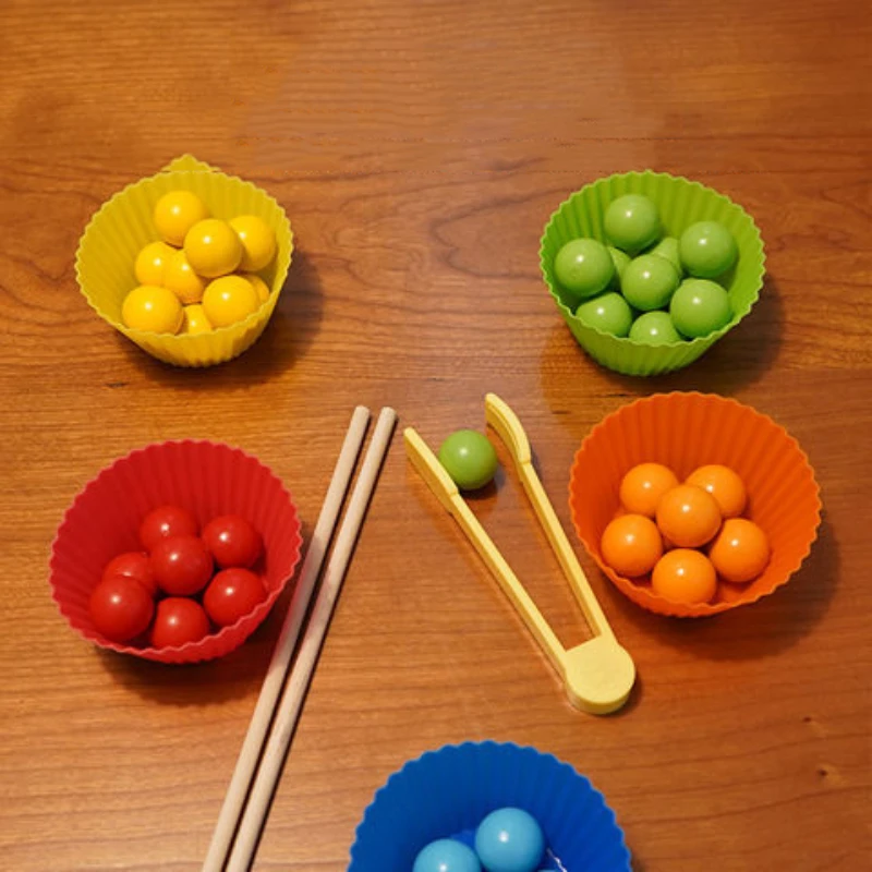 Montessori Toys Children Rainbow Stack Cups Counting Beads Color Educational Sensory Toys Baby Kids Family Count Games Gift educational toys