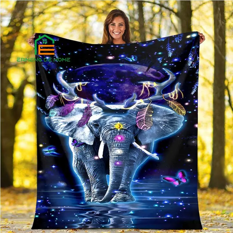 

Animal Elephant Throw Blanket Warm Blanket for Home, Picnic, Travel, Plane, Office and For Adults, Kids 5 Sizes