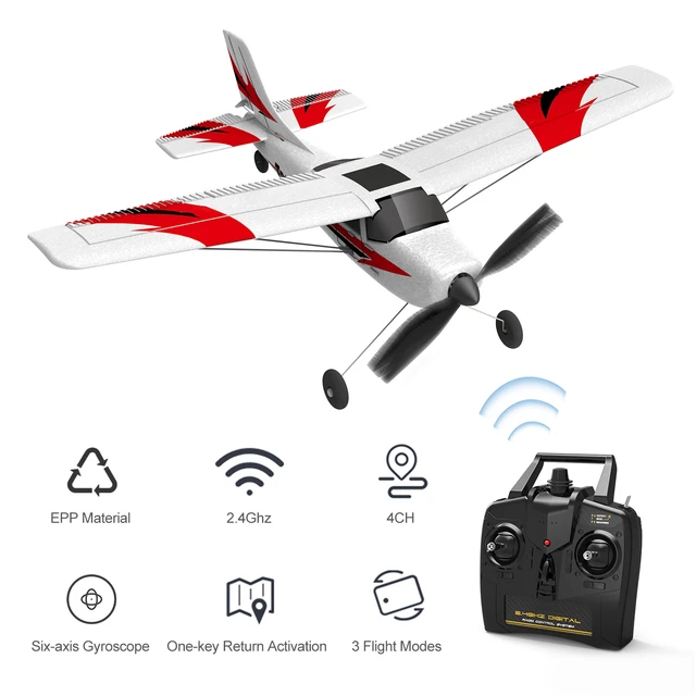 Avion RC 2.4GHz 4CH à 6 axes, planeur gyroscopique, jouets de vol