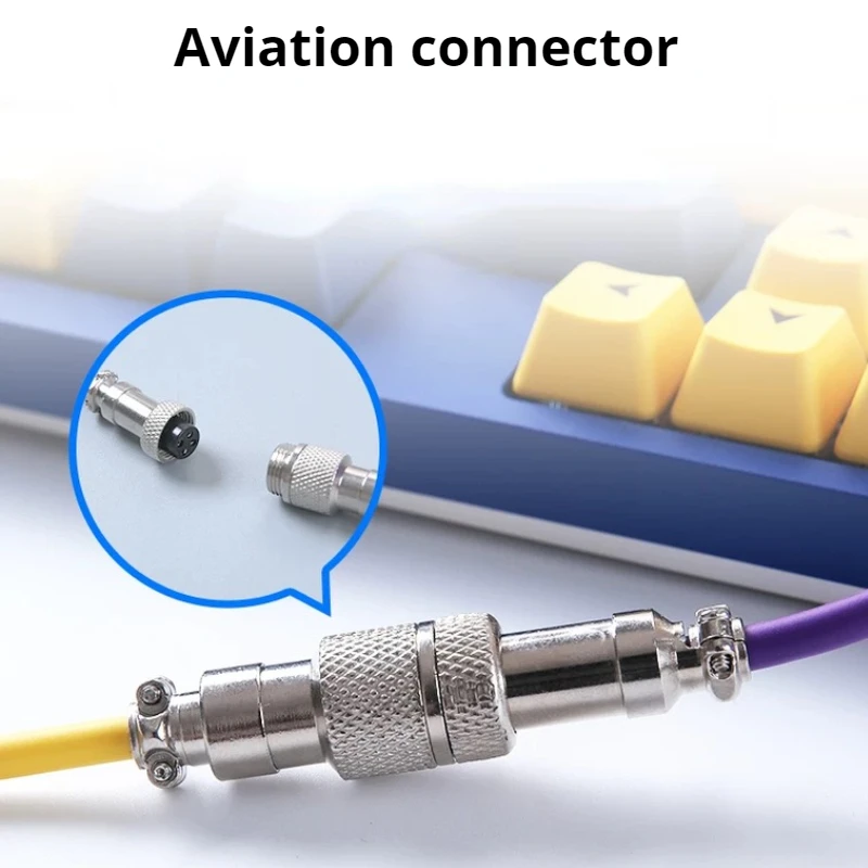 Coiled cable type C Mechanical keyboard wire USB keyboard cable  mechanical keyboard Aviator Desktop Computer Aviation Connector