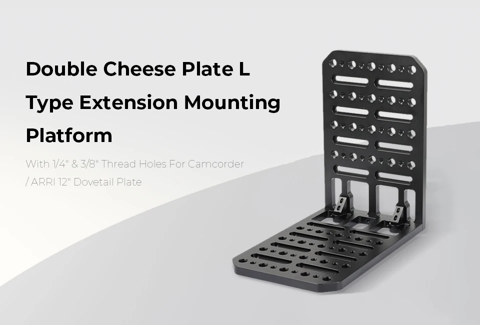 Double Cheese Plate L Type Extension Mounting Platform With 1/4" &3/8" Thread Ho