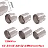 51mm to 52 54 56 58 62 64MM Exhaust Adapters Universal Motorcycle Muffler Pipe Connector Stainless Steel Conversion