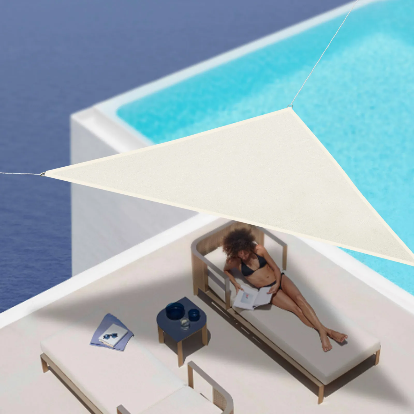 Waterproof Sun Shade Sail Triangular Sun Shade Sail Outdoor Garden 6 56ft