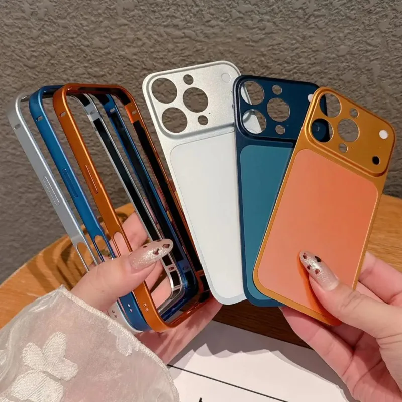 Original Color Aluminum Alloy Slim Frame Case with Rear Protector Film
