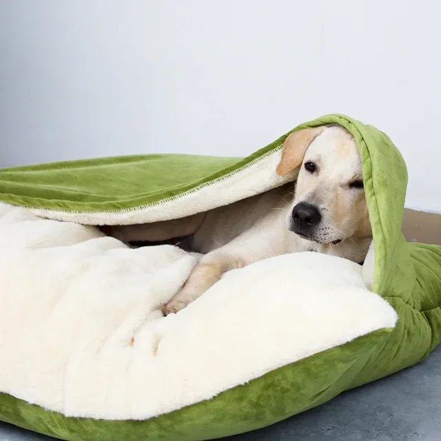 Washable Winter Pet Bed Warm Dogs Kennel Removable Bite resistant Puppy Sofa Cushion Plush Cat Mat for Large Pet Sleeping Bag 3