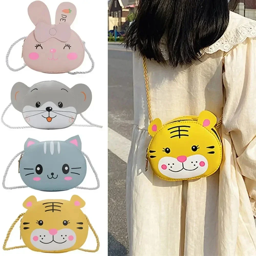 Mini Crossbody Bag for Children Cute Cartoon Animal Rabbit Baby Girls Shoulder Bags Boys Kids Small Coin Purse Handbags Wallet