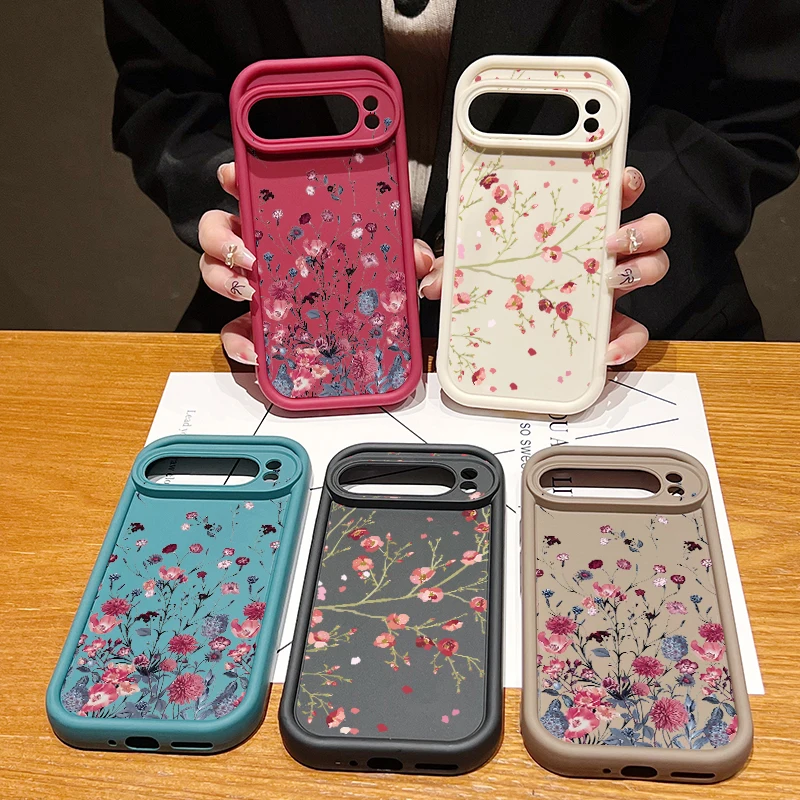 Retro Floral Soft Silicone Shockproof Phone Case Cover