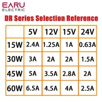 15W 30W 45W 60W Single Output DC 5V 12V 24V Industrial Din Rail Power Supply Switch Input 100-240VAC DR-15 DR-30 DR-45 DR-60 - Image 6