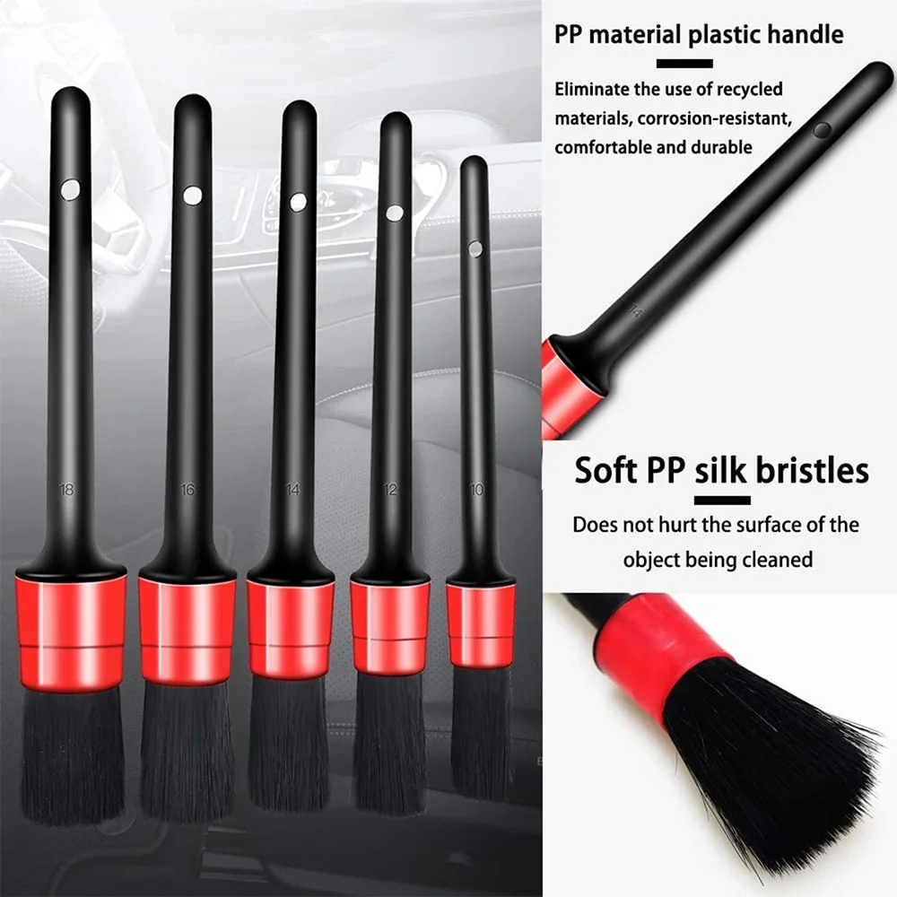 KUNAISI Hot Car Detailing Brush Set Car Cleaning Brushes Sponges Towels for Air Vents Rim Cleaning Dirt Dust Clean Tools