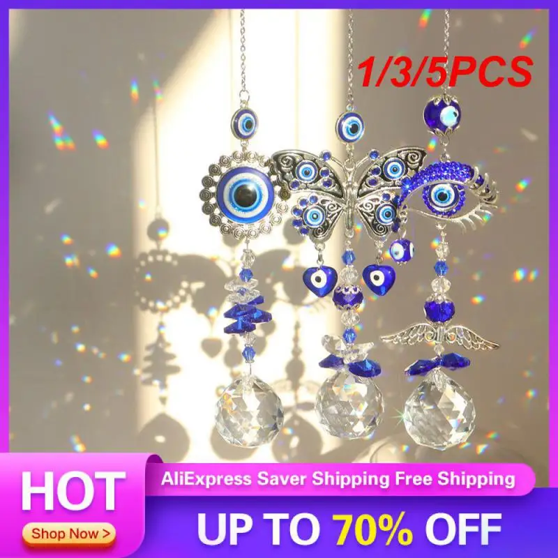 

1/3/5PCS Demon Eye Captivating Charming Unique Crystal Gift Sun Catcher Spiritual Eye-catching Blue Eye Beautiful Iridescent