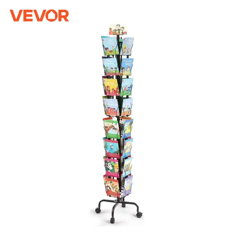 Greeting Cards Display Rack 32 Pockets 360&deg; Rotating Postcard Brochure Display Stand Exhibitions Office Trade Shop VEVOR acrylic display stand