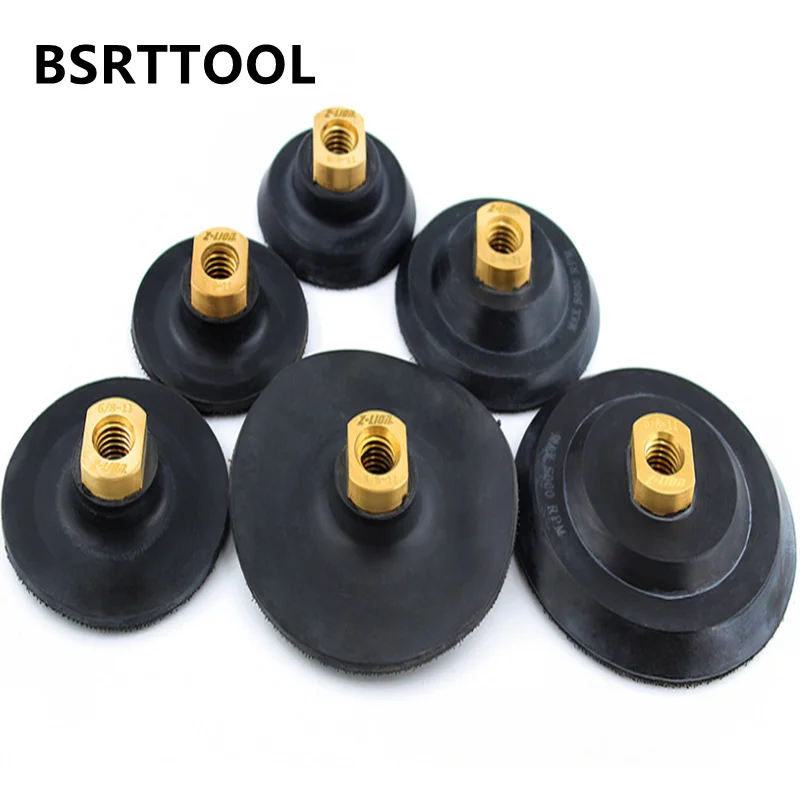 

BSRTTOOL 3 "/4"/5 "дюймовые резиновые подкладки M14 5/8-11 Резьбовая резиновая подкладка гранитный Полировальный Инструмент для полировальной колодки