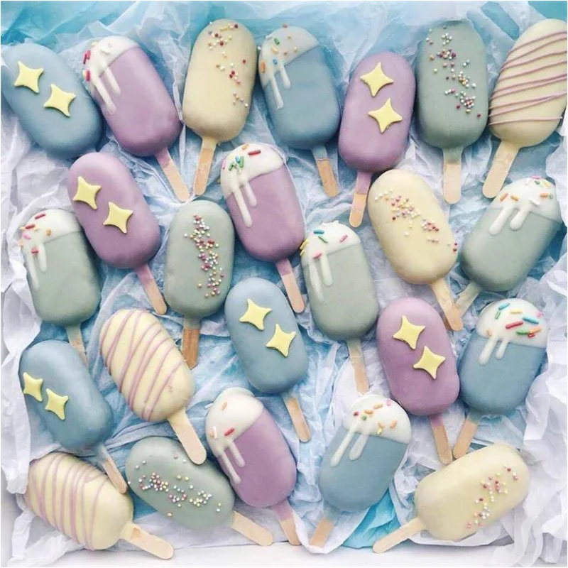 4 Cell Silicone Frozen Ice Cream Mold Juice Popsicle Maker Children Pop Mould Lolly Tray Silicone Molds Cake decorating Baking