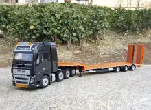  Alloy Toy Model Gift 1:32 Scale Vo-lv FH16 750 8X4 Delivery Truck Tractor Trailer Vehicles DieCast Toy Model For Collection 