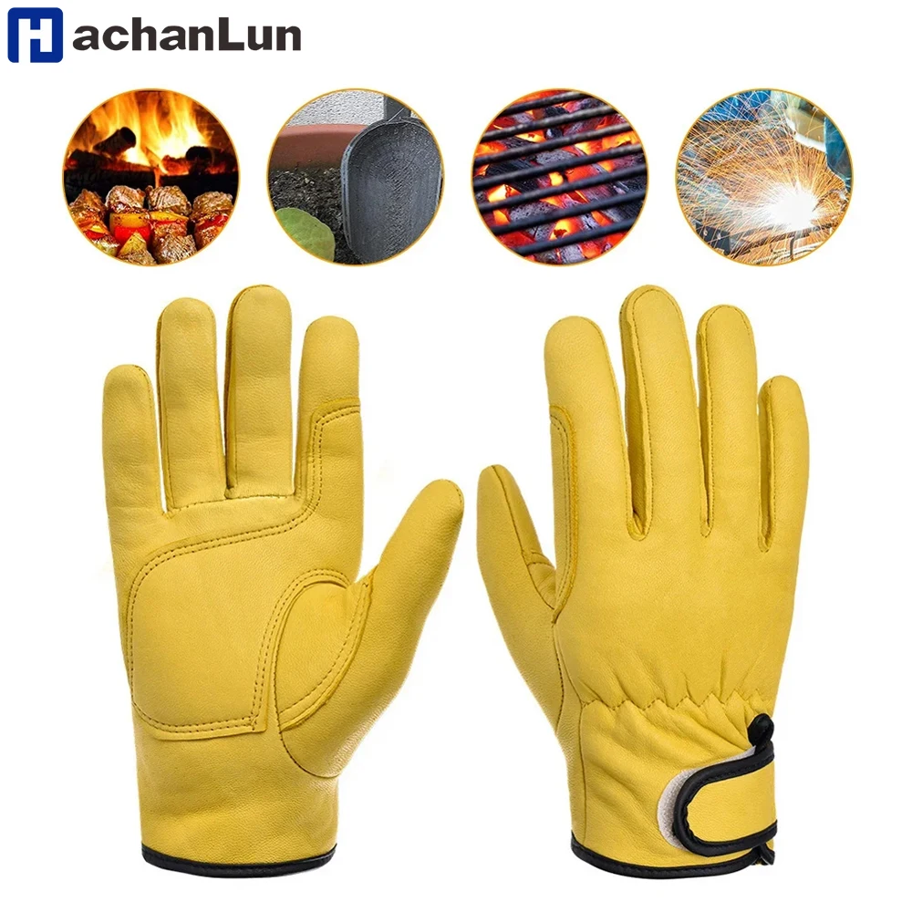 Men Work Gloves Soft Cowhide Driver Hunting Driving Garden Farm Welding Security Protection Safety Workers Mechanic Gloves work gloves,protective gloves,gardening gloves