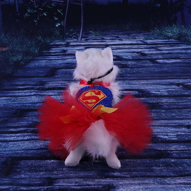 Halloween Christmas Cat Dog Dress New Pet Dress Red Gauze Princess