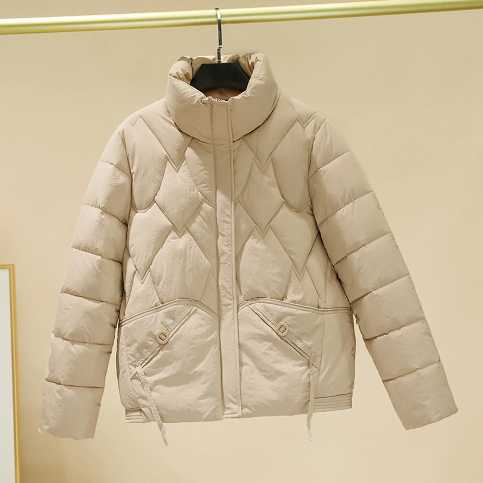 

Женская куртка, Осень-зима 2023, женские парки, женское тонкое пальто из хлопка, женская повседневная короткая теплая Базовая верхняя одежда, женские топы