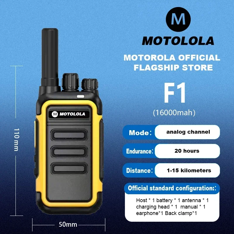 MOTOLOLA-Talkie Walperforé F1, radio bidirectionnelle portable, UHF Transcsec, longue portée COD