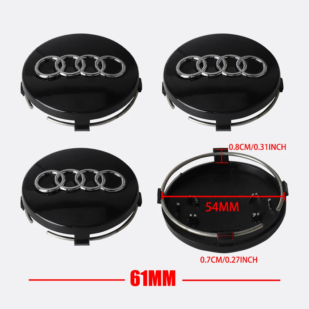 4-Piece 59mm Car Wheel Center Hub Cap Badge Cover Accessories