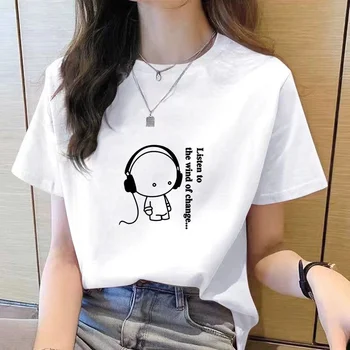 shirt women top short sleeve t shirts New Korean t shirt for Women Round Neck Loose women clothes Fashion tshirt woman Cartoon 1