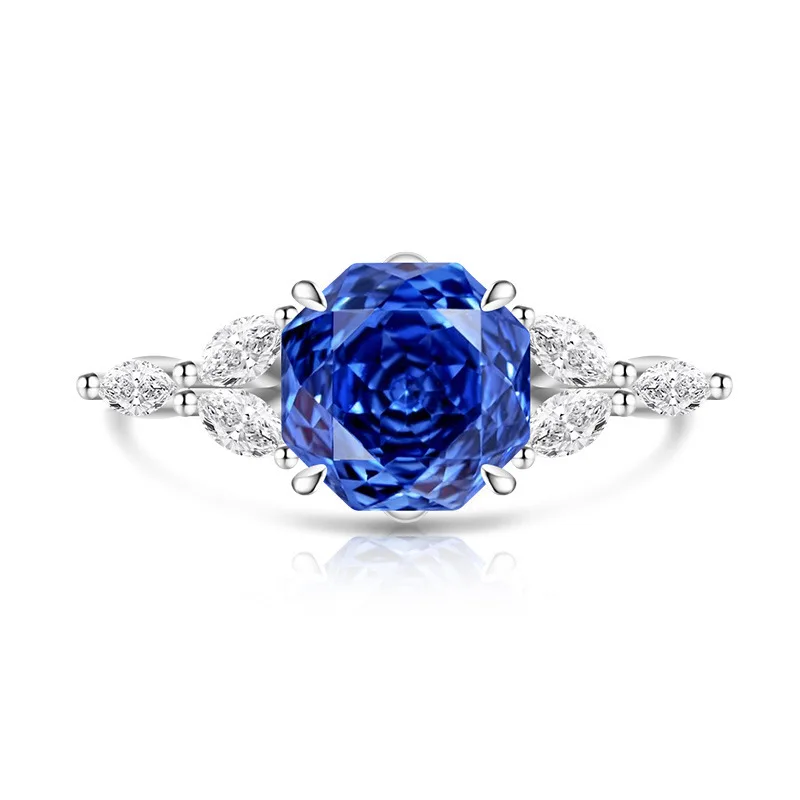 925 Sterling Silber Traumhafter Romantischer Rosengeschliffener Hochkarätiger Diamant-Blumenzweig-Ring Damenschmuck Geschenk – Detail 14
