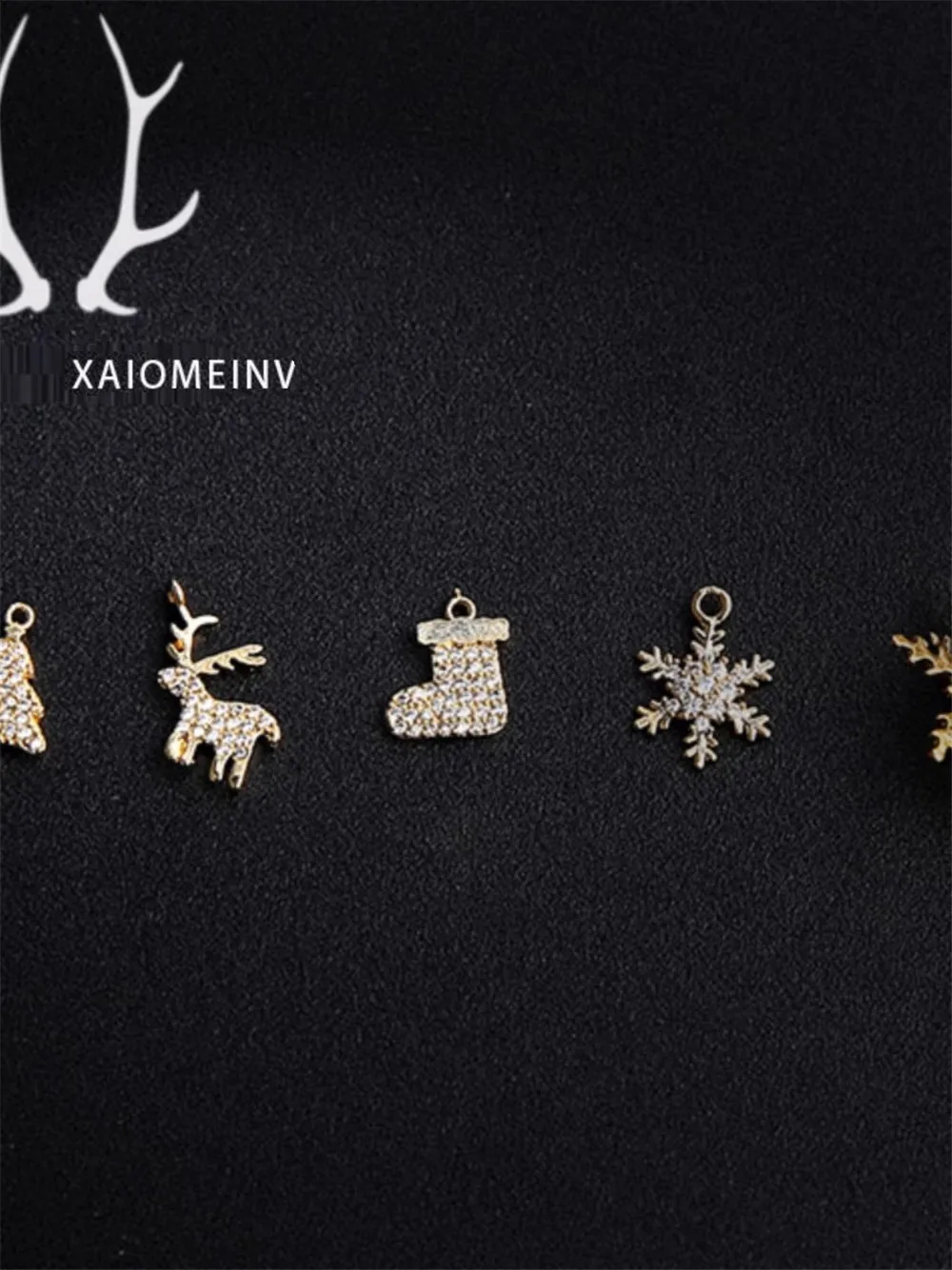 

DIY ювелирные аксессуары настоящий золотой Циркон Рождественская серия Олень Снежинка высококачественные серьги материалы H031