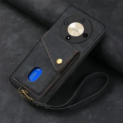 Luxury Leather Card Slot Case - Sleek & Stylish Back Cover for Honor Magic 7 Lite (Black)