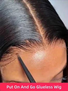 Straight 40 Inch 13X4 Pre Plucked Pre Cut Lace Glueless Wigs Human Hair 13X6 HD Transparent Lace Frontal Wigs 200% Bone Straight 1
