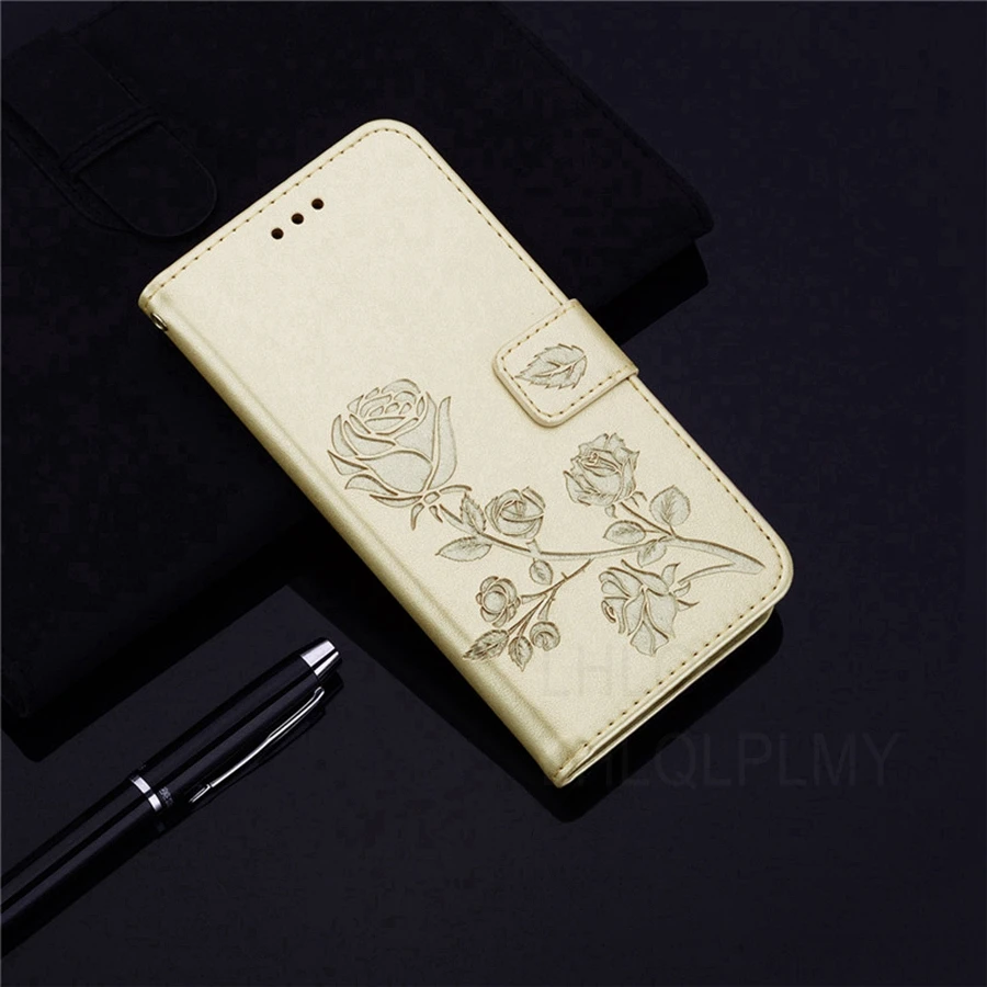Rose Leather Wallet Flip Phone Case Cover