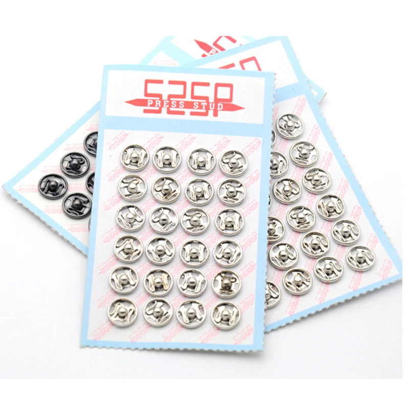 Wholesale 288sets/lot small metal brass 6/7/8mm sew on press snap button fasteners stud silver nickle, gun metal 2