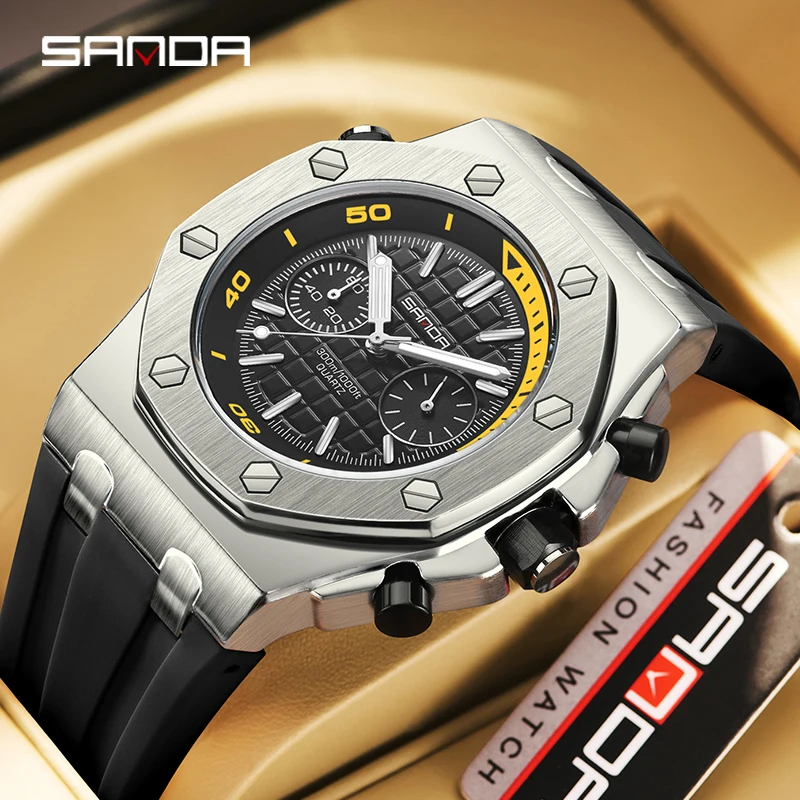 

SANDA Brand Quartz Movement Wristwatches Man Casual Waterproof Date Sports Watches Clock For Men Male Relogio Masculino7027