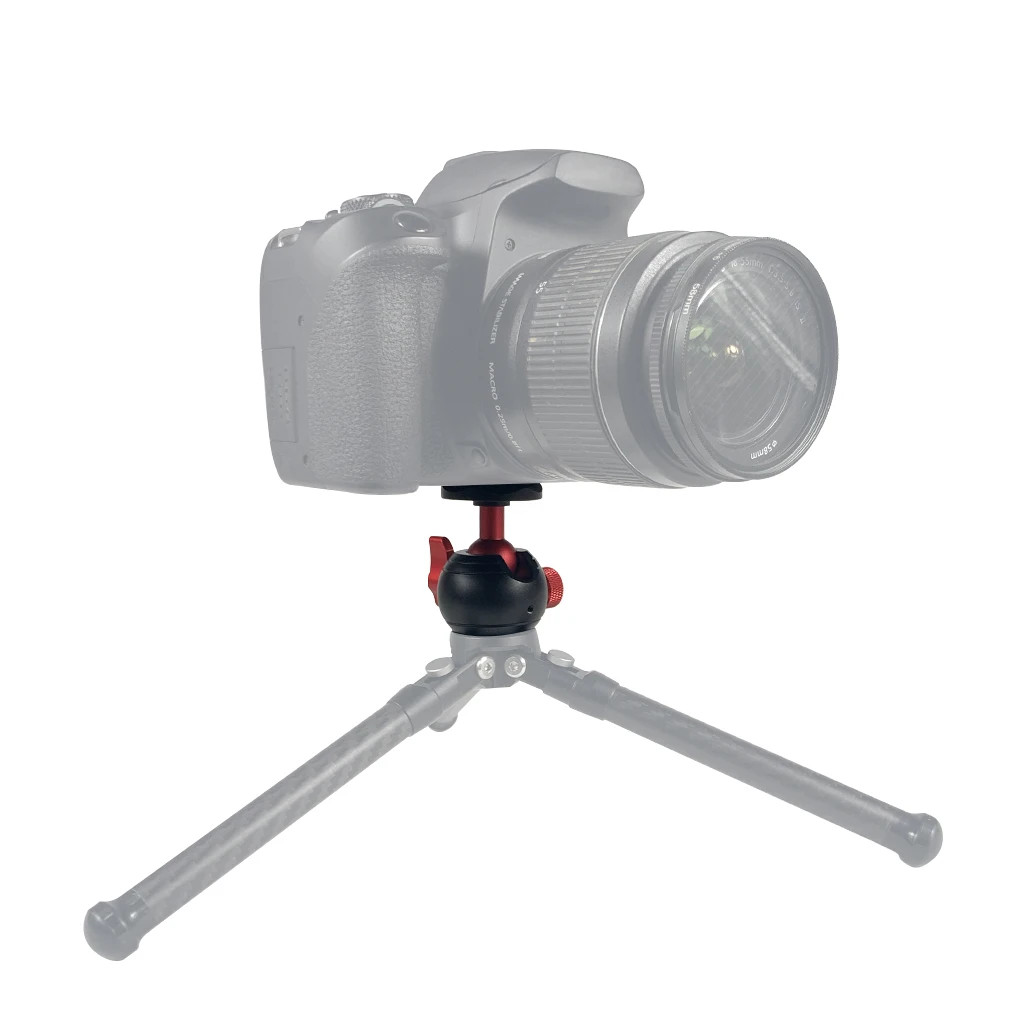 Aluminum Alloy Mini Tripod Ball Head Monitor Bracket Holder Mount 360 Degree Panoramic 1/4" Tripod Head for DSLR Camera 4KG Load