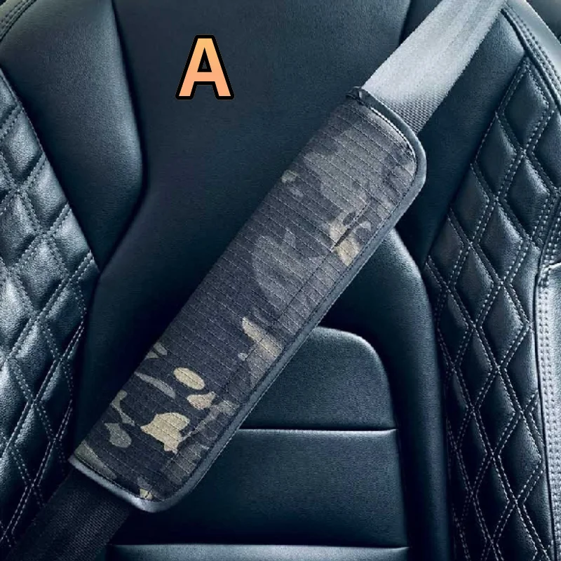 1PC Soft Velvet Camo Seat Belt Covers with Forest Design, Perfect Car Accessory for Adults, Youth, and Kids