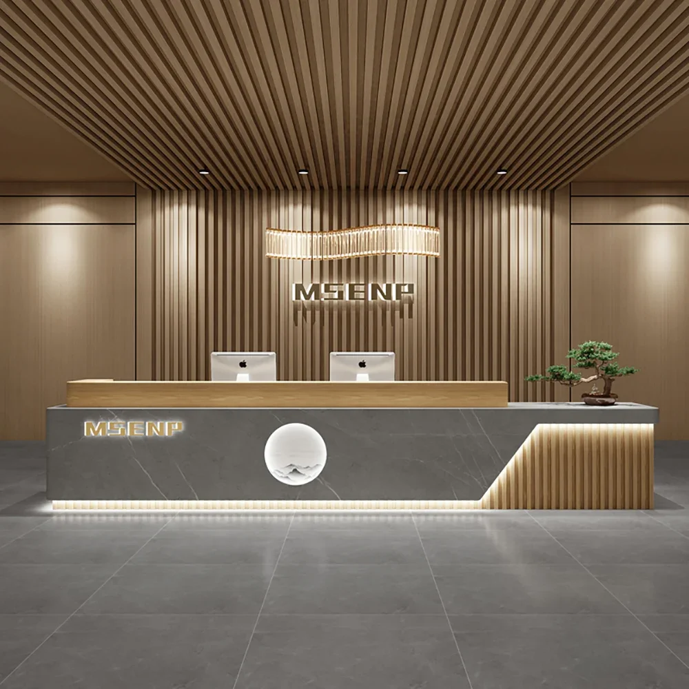 Fashion Modern Bar Counter Cabinet Modern Glamour Aesthetic Simple Reception Desks Luxury Unique Mostrador Commercial Furniture