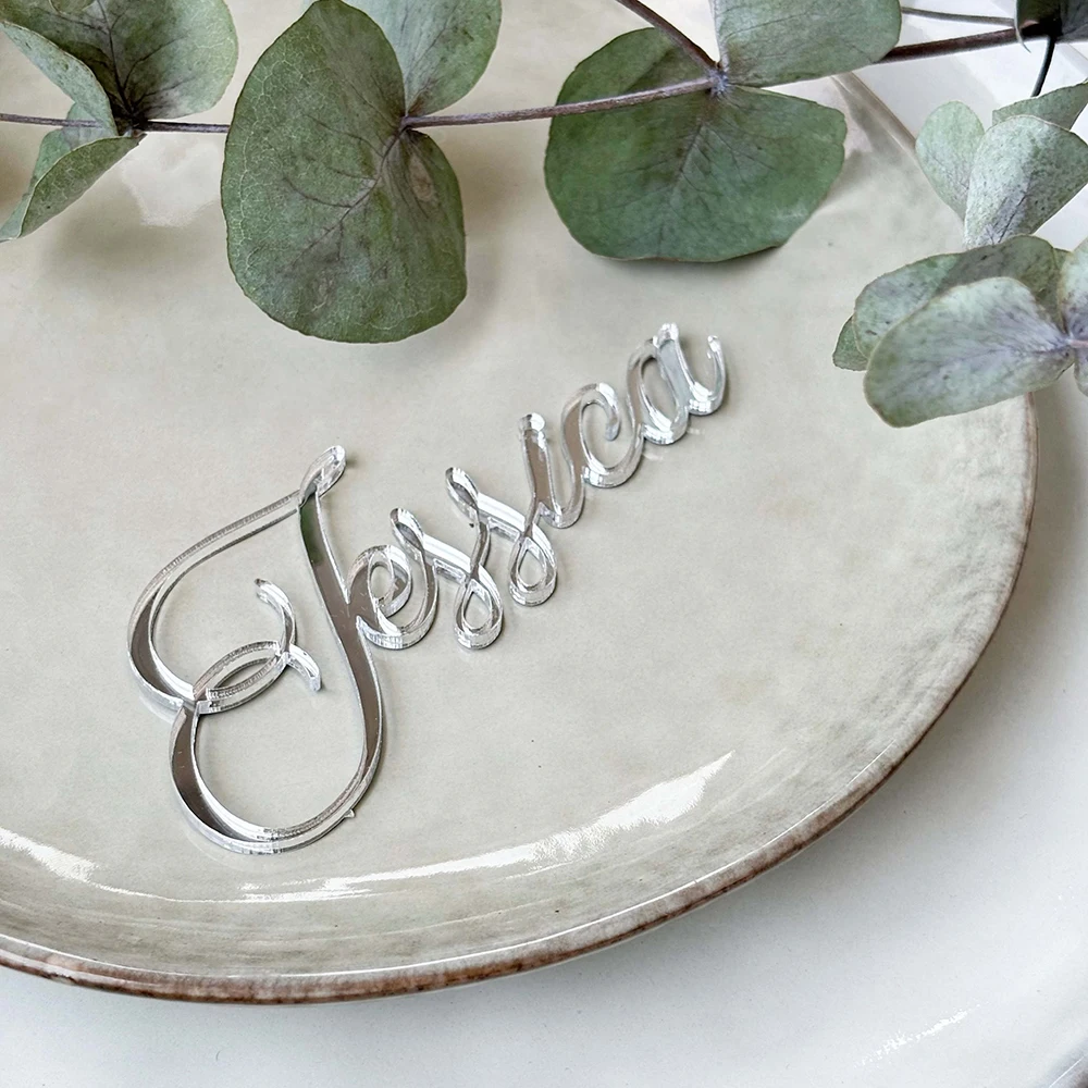 Wedding Name Tags Acrylic Name Place Cards Birthday Place Setting Table Decor for Wedding Party Souvenirs