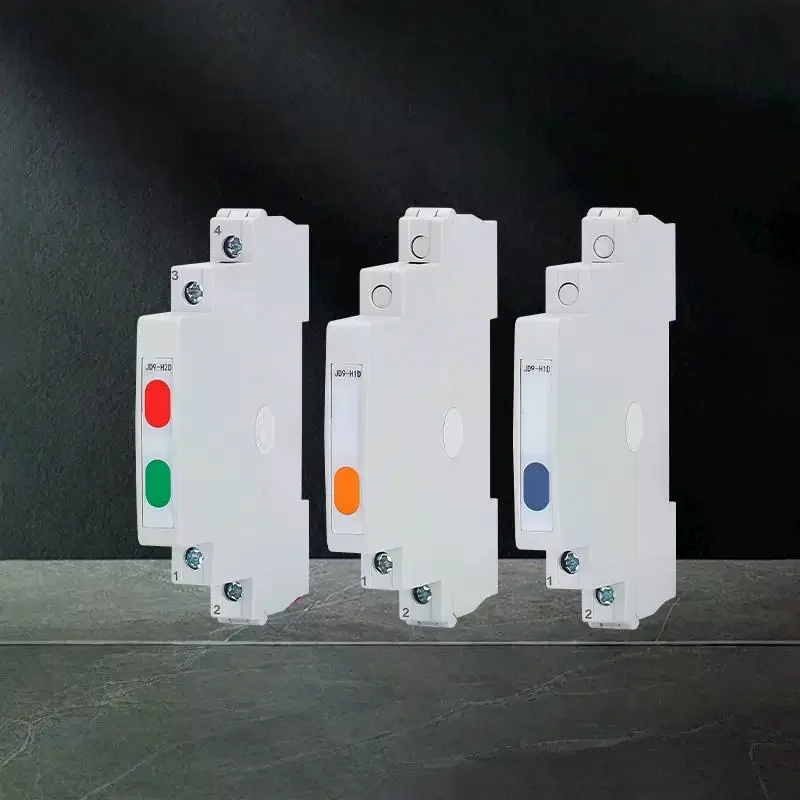 1Pcs 24V 220V AC/DC 트랙형 신호등 JD9 Din 레일 표시등 -색상 이중 색상 라이트 레드 그린 옐로우