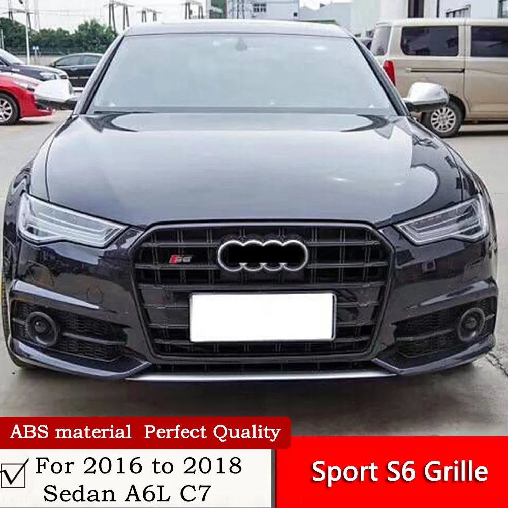 

Решетка S6 Для Седана 2016-2018, A6 C7, Модифицированная, АБС, черный рыцарь, глянцевая, черная/Модная, серебристая, Спортивная решетка S6