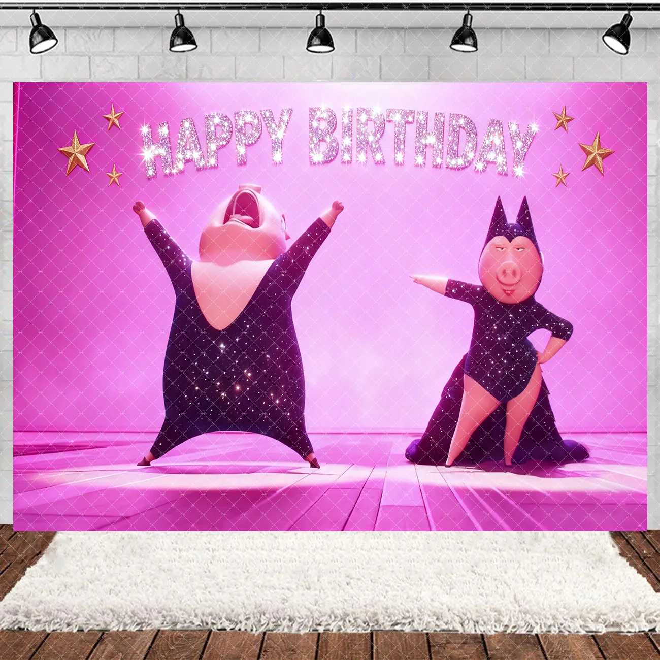 Film Singt Voce Tiere Thema Geburtstag Party Dekoration Lieferungen Ballon Set Kuchen Topper Banner Cartoon Hintergrund Kind Kind Geschenk – Detail 4