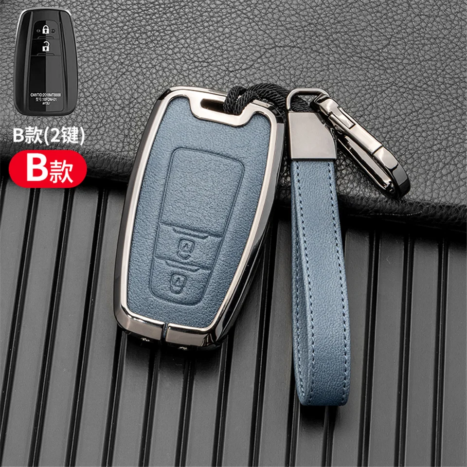Custodia per chiave auto per Toyota Prius Camry Corolla C-HR CHR RAV4 Prado Izoa Levin Avalon 2018 2019 2020 copertura guscio di zinco - S44dc65ddba12441b9c78127b9578e873U