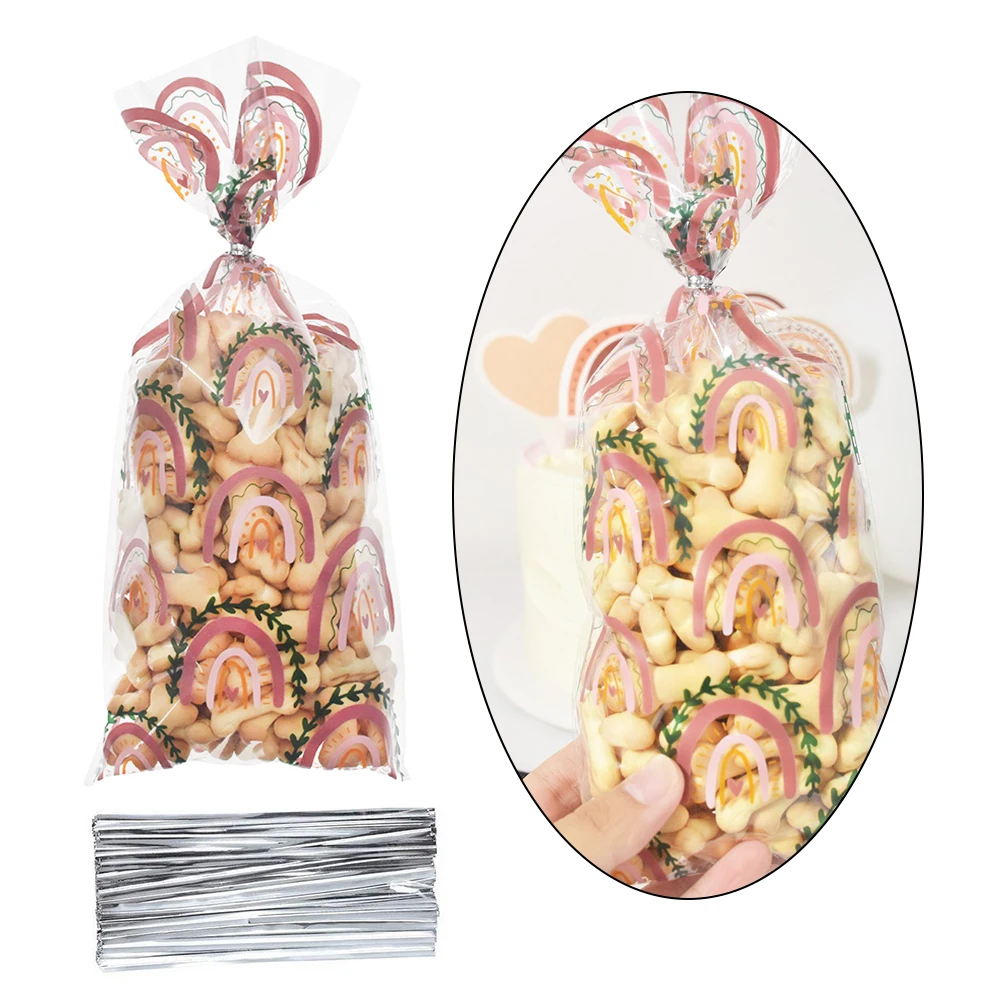 Borsa Per Bomboniere Bohémien Heat Sealable Treat Candy Bags Goodie Bags Boho Rainbow Theme Gift Bags Con Twist Ties